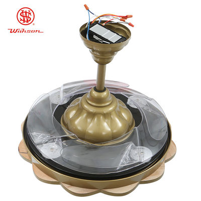 Ακρυλικό Lampshade 150lm/W χρυσό εισελκόμενο ανοιχτό θερμό λευκό ανώτατων ανεμιστήρων