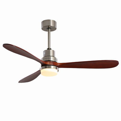 Εγχώριο ξενοδοχείο 220v 1320MM ξύλινη ανώτατων ανεμιστήρων EMC ταχύτητα τρία που προσαρμόζεται ελαφριά
