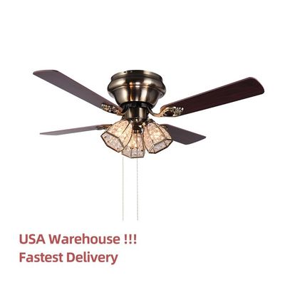 100lm/w 120V 48 ίντσας ανώτατος ανεμιστήρας τεσσάρων λεπίδων ανώτατων ανεμιστήρων ελαφρύς με το φως