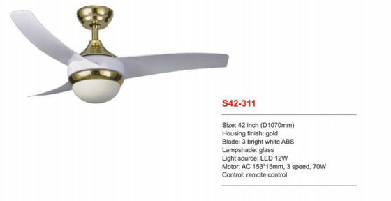42 ανεμιστήρας 3 τηλεχειρισμού Dimmable ίντσας ανώτατος φωτεινές άσπρες λεπίδες ABS