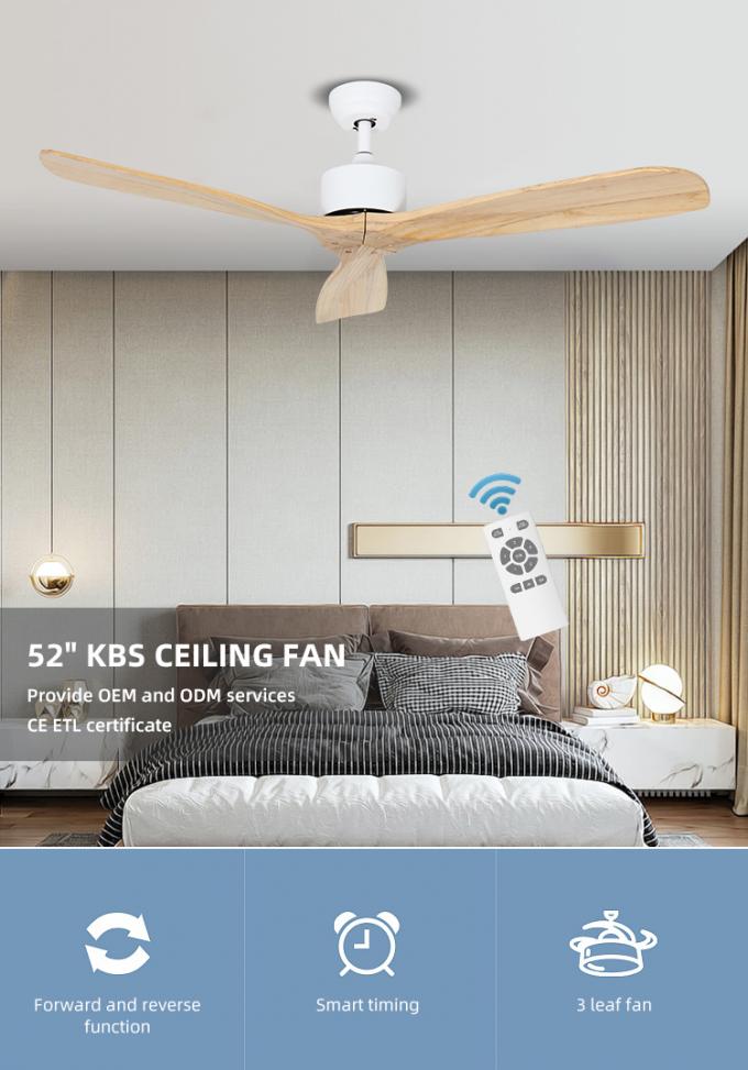 Καυτός σίδηρος στερεό ξύλινο 52Inch 3 πώλησης εσωτερικός οδηγημένος ανώτατος ανεμιστήρας καθιστικών λεπίδων διακοσμητικός